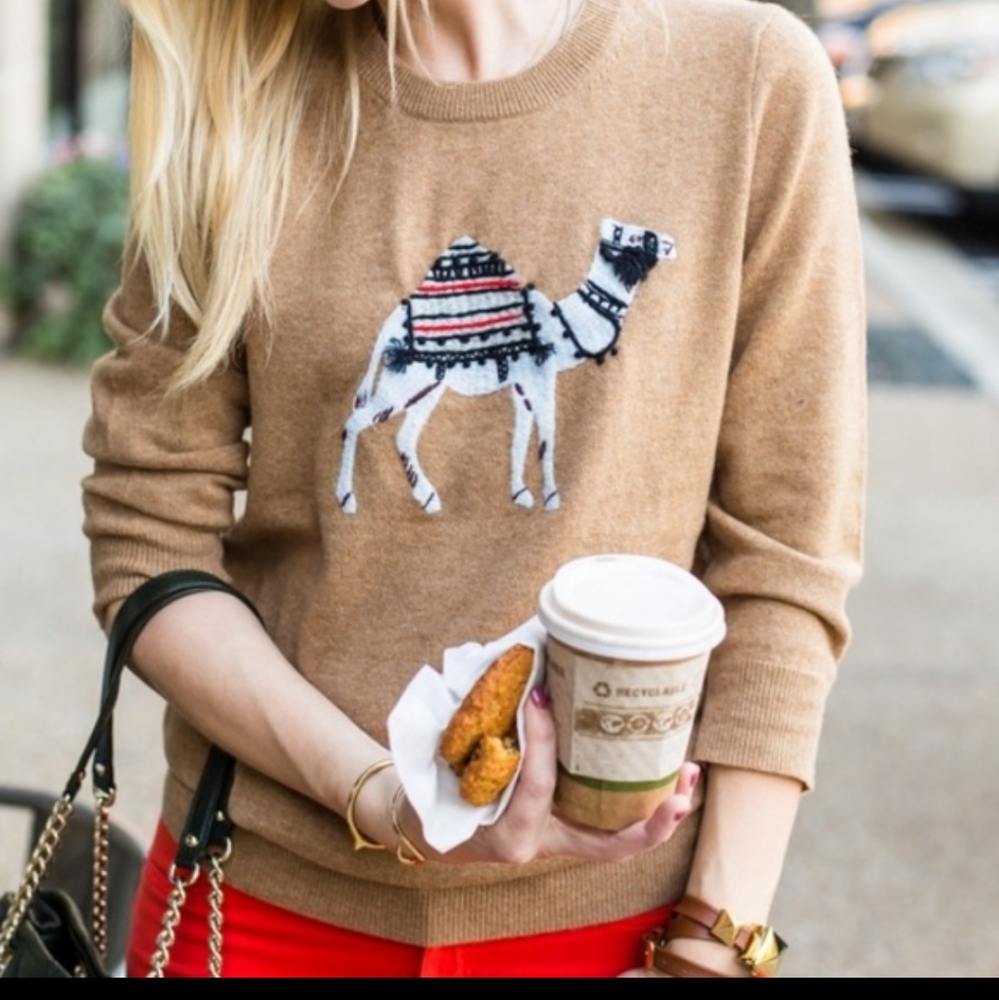 J CREW Cashmere blend Camel Sweater EUC - Size XS